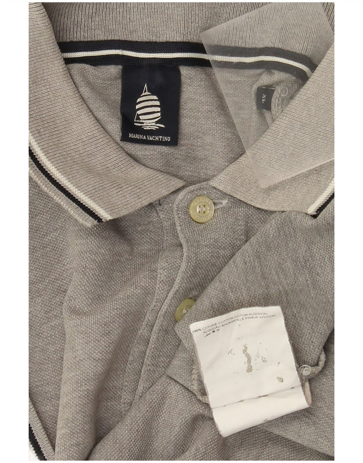 Marina Yachting Mens Polo Shirt XL Grey Flecked Cotton