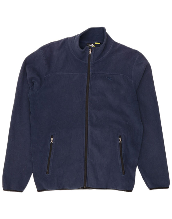 DIADORA Mens Fleece Jacket UK 40 Large Navy Blue