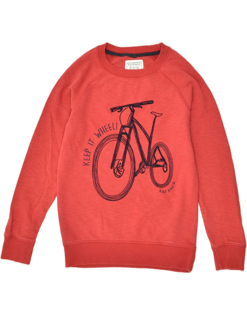 FAT FACE Boys Graphic Sweatshirt Jumper 10-11 Years Red Cotton | Vintage Fat Face | Thrift | Second-Hand Fat Face | Used Clothing | Messina Hembry 