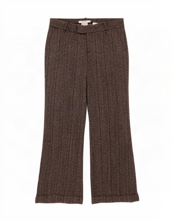 Zara Womens Bootcut Casual Trousers EU 40 Medium W30 L30 Grey Herringbone
