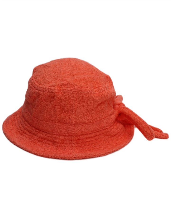 LEVI'S Womens Terry Cloth Graphic Bucket Hat Medium Orange Cotton Beach