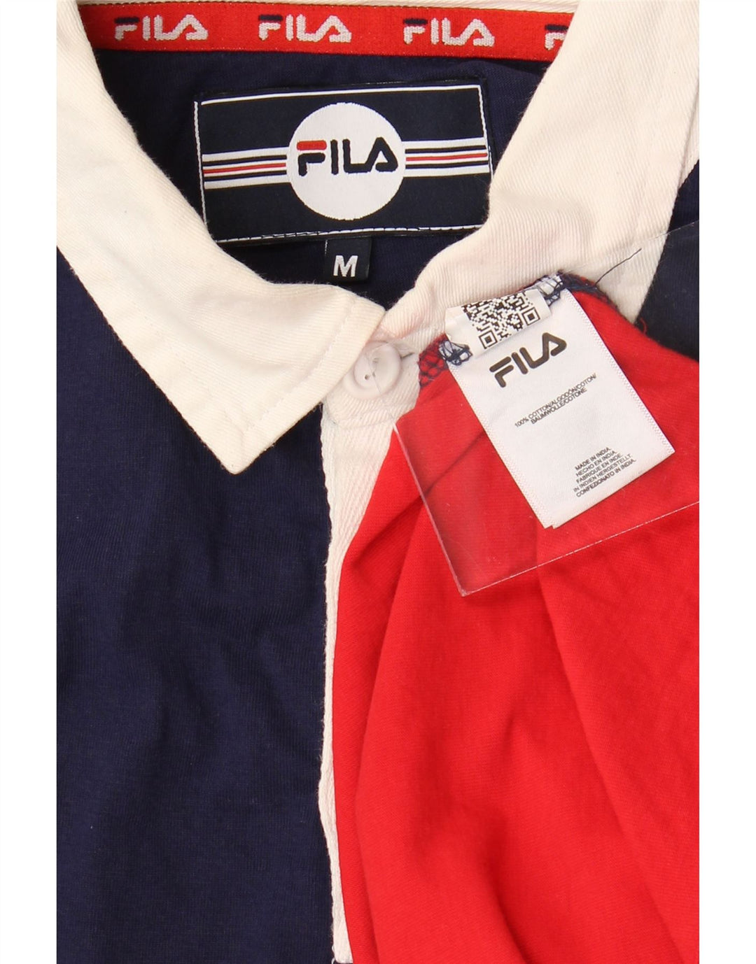 Fila Mens Graphic Rugby Polo Shirt Medium Multicoloured Colourblock