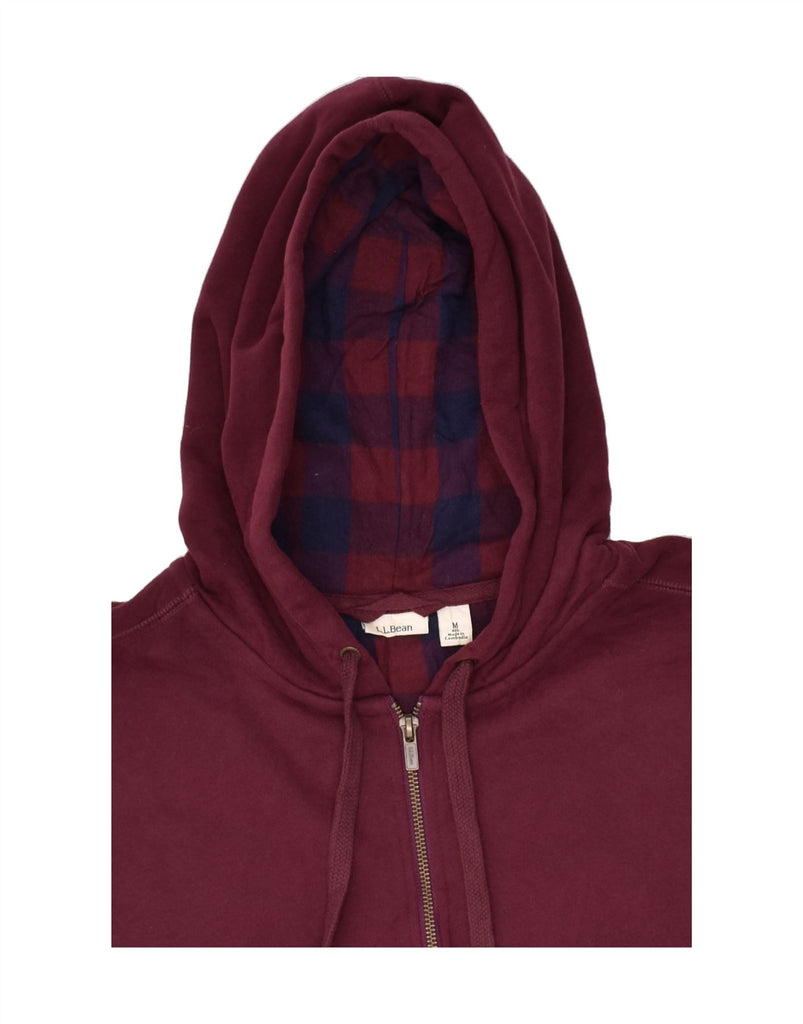 L.L.BEAN Mens Zip Hoodie Sweater Medium Burgundy Cotton | Vintage L.L.Bean | Thrift | Second-Hand L.L.Bean | Used Clothing | Messina Hembry 