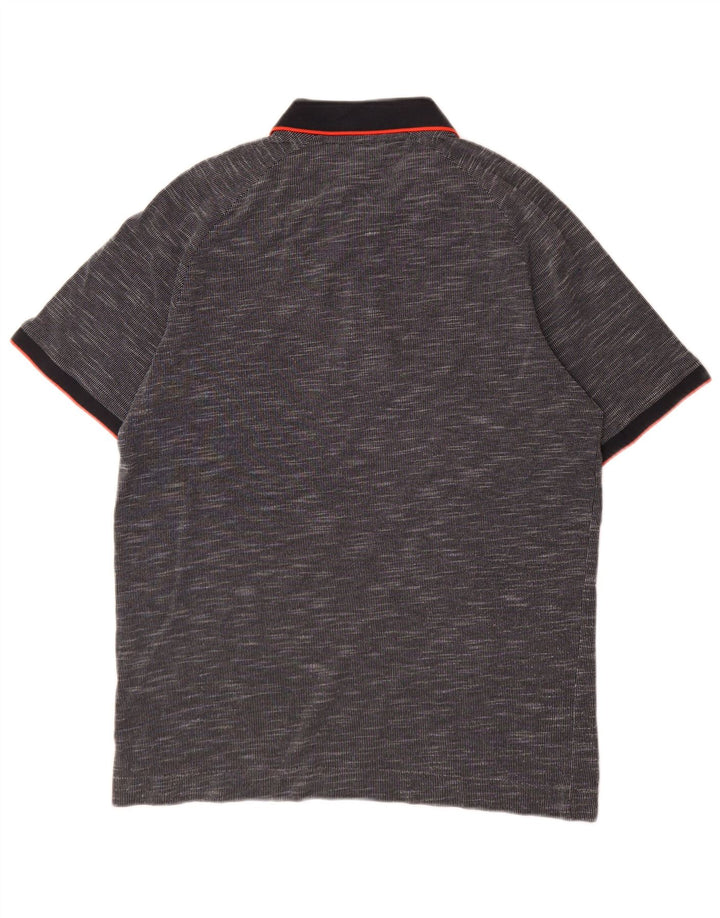 Jack & Jones Mens Polo Shirt Large Grey Flecked Cotton
