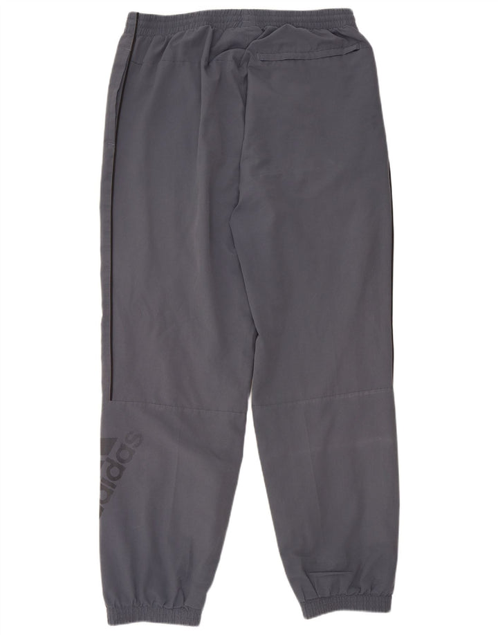ADIDAS Mens Graphic Tracksuit Trousers Joggers Large  Grey Polyester