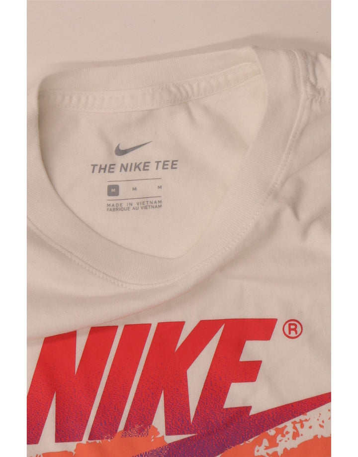 Nike Mens Graphic T-Shirt Top Medium White Cotton