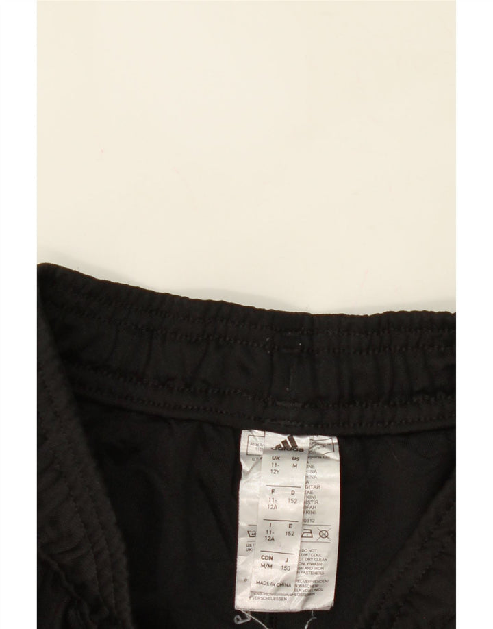 ADIDAS Boys Tracksuit Trousers 11-12 Years  Black Polyester Vintage Adidas and Second-Hand Adidas from Messina Hembry 