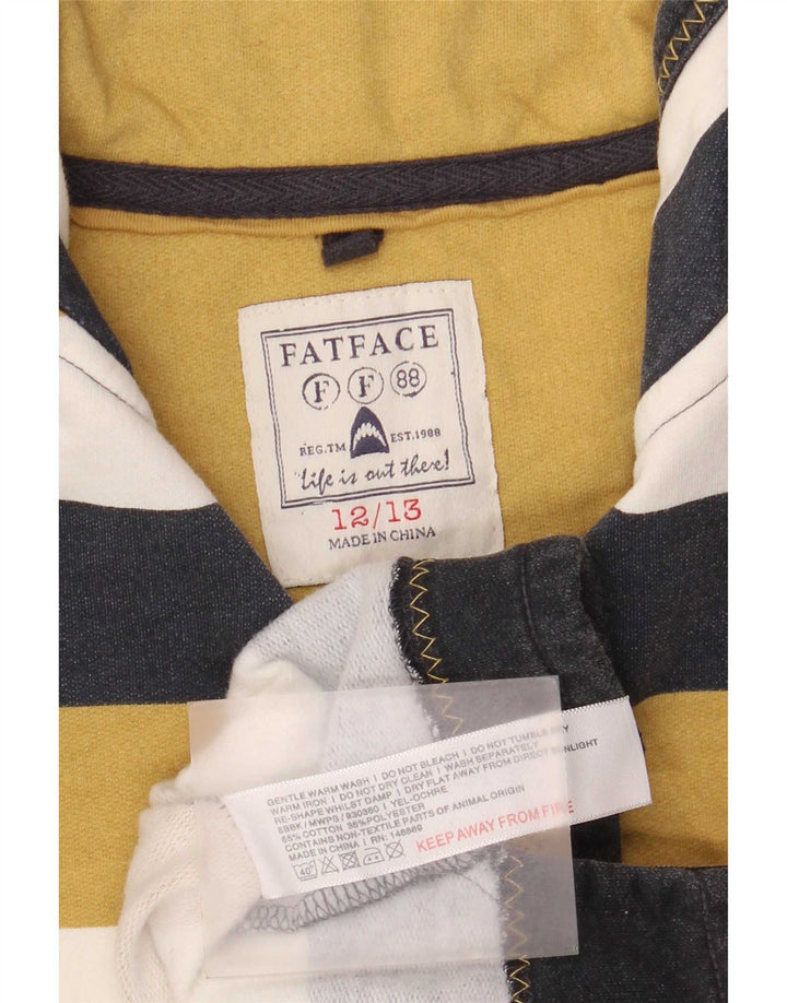 Fat Face Boys Zip Neck Sweatshirt Jumper 12-13 Years Multicoloured Striped