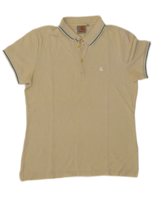 Carhartt Mens Polo Shirt Medium Yellow Cotton
