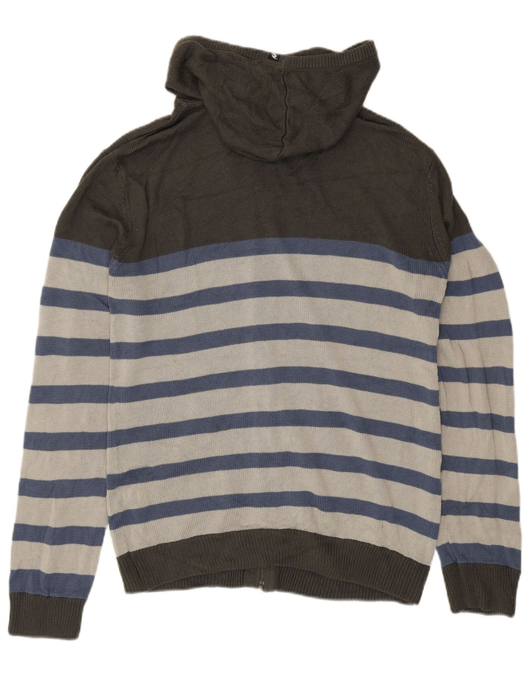 Rip Curl Mens Hooded Cardigan Sweater Medium Grey Striped