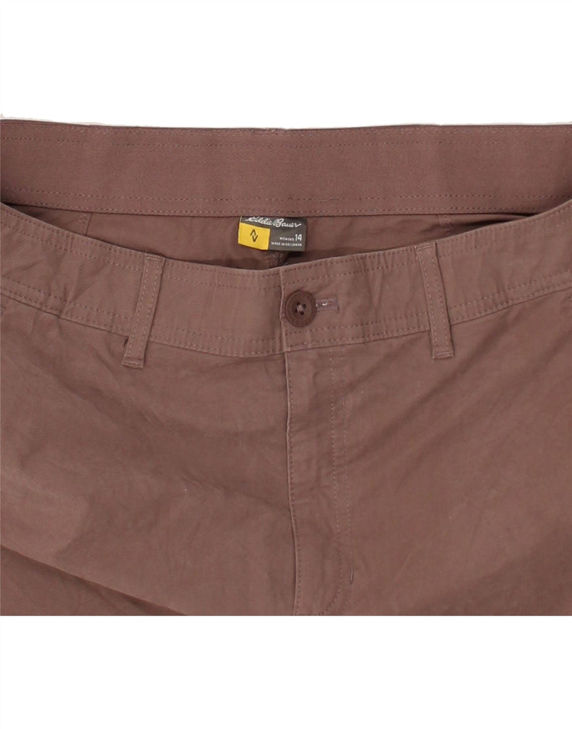 EDDIE BAUER Womens Slim Chino Trousers US 14 XL W34 L31 Brown Cotton | Vintage Eddie Bauer | Thrift | Second-Hand Eddie Bauer | Used Clothing | Messina Hembry 