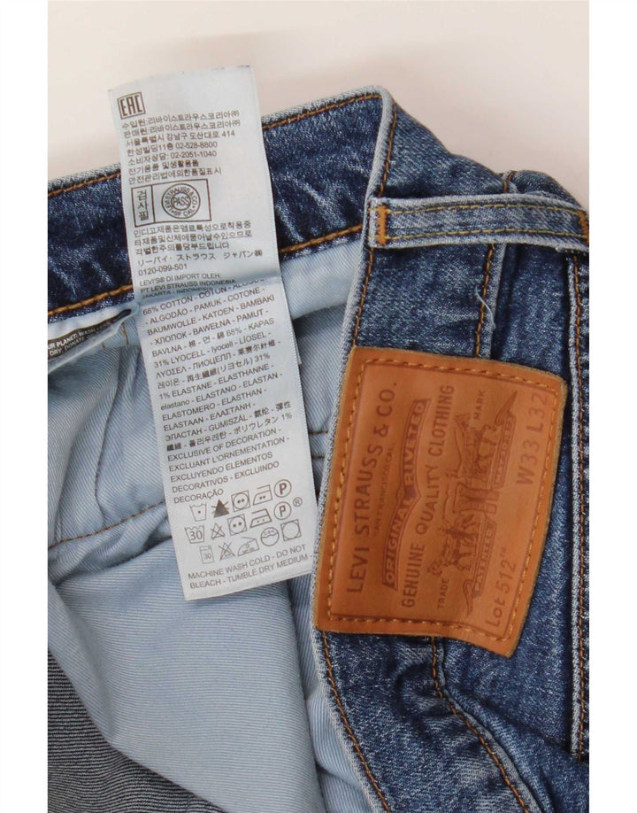 Levi's Mens 512 Slim Tapered Jeans W33 L32 Blue Cotton