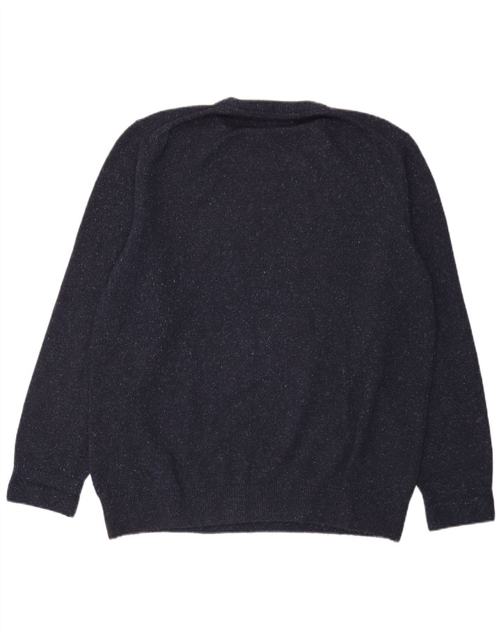 BARBOUR Mens Crew Neck Jumper Sweater Medium Navy Blue Flecked