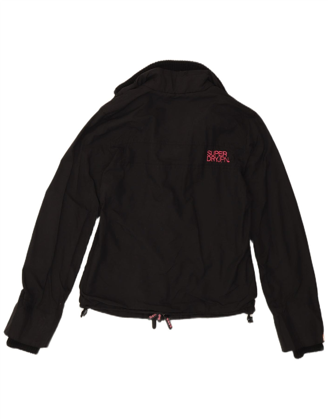 Superdry Womens Rain Jacket UK 10 Small Black Nylon
