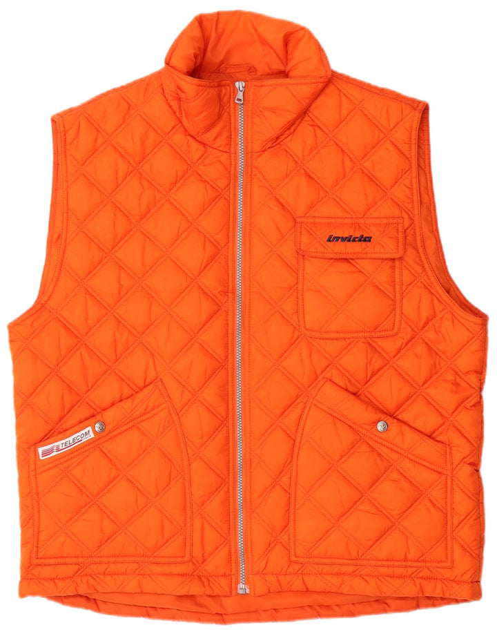 INVICTA Mens Quilted Gilet UK 38 Medium Orange