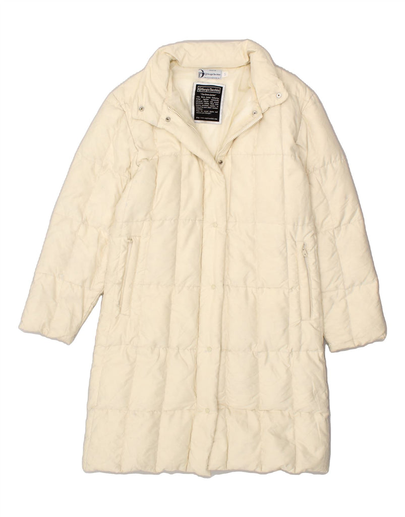 SERGIO TACCHINI Womens Padded Coat UK 10 Small Off White Polyester Vintage Sergio Tacchini and Second-Hand Sergio Tacchini from Messina Hembry 