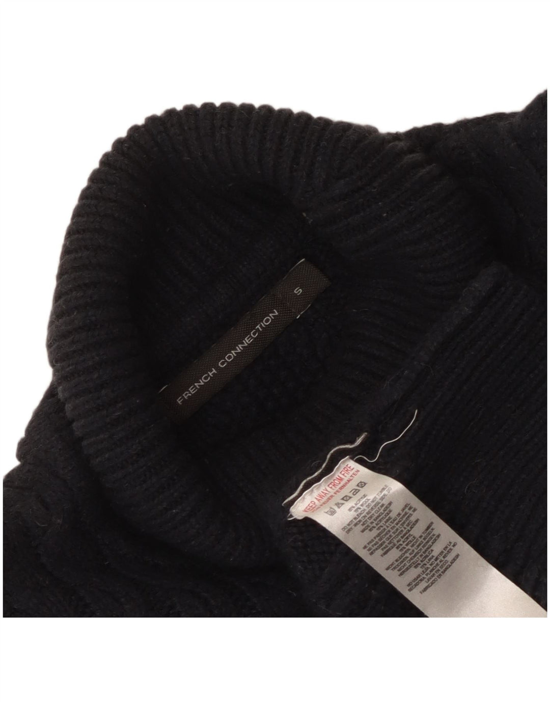 French Connection Womens Roll Neck Jumper Sweater UK 10 Small Navy Blue