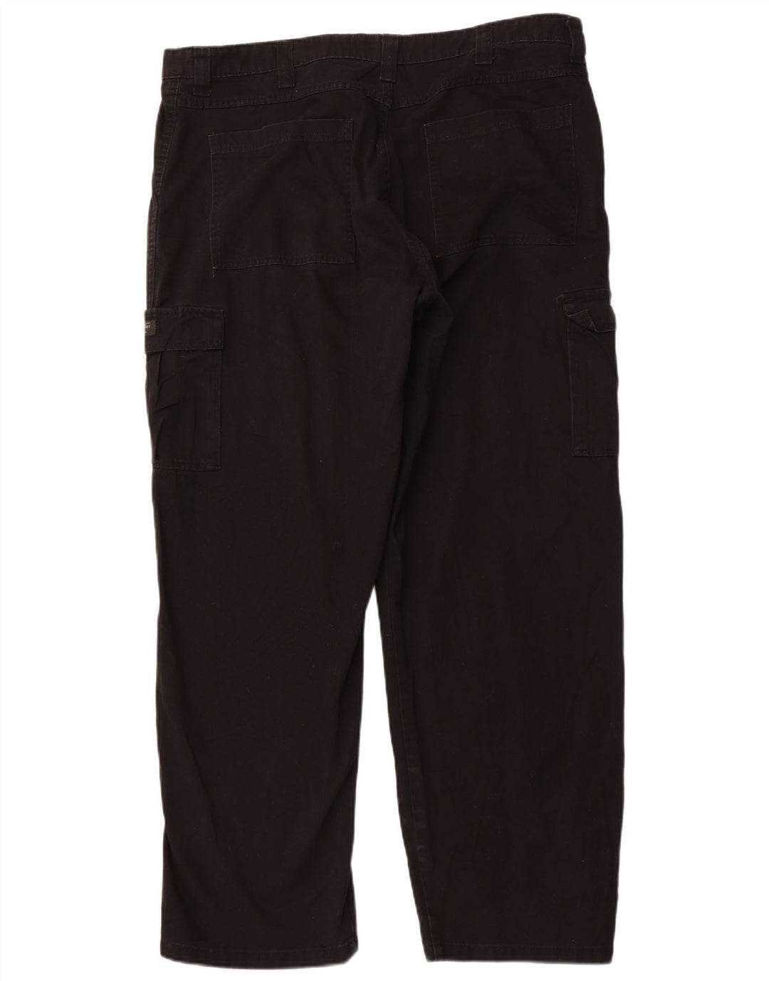WRANGLER Mens Straight Cargo Trousers W40 L32 Black Cotton