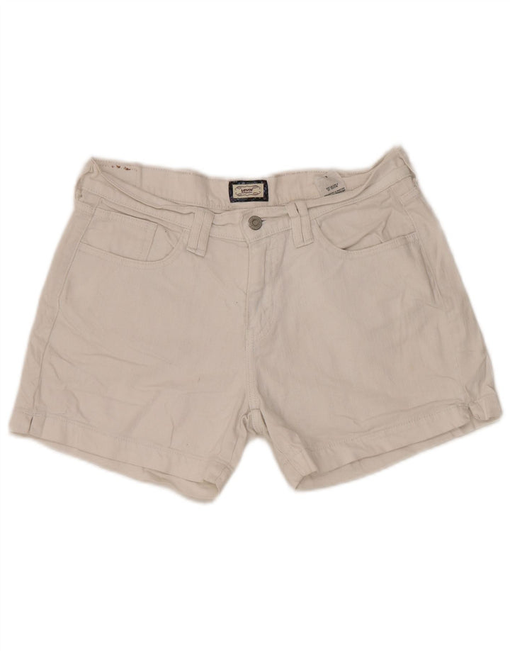 LEVI'S Womens 515 Denim Shorts US 8 Medium W30 White Cotton