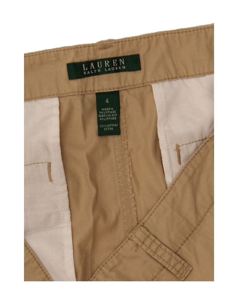 RALPH LAUREN Womens Slim Chino Trousers US 4 Small W34 L31 Beige Cotton Vintage Ralph Lauren and Second-Hand Ralph Lauren from Messina Hembry 