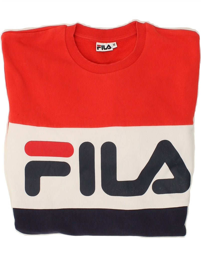 FILA Mens Graphic Sweatshirt Jumper Medium Multicoloured Colourblock | Vintage Fila | Thrift | Second-Hand Fila | Used Clothing | Messina Hembry 