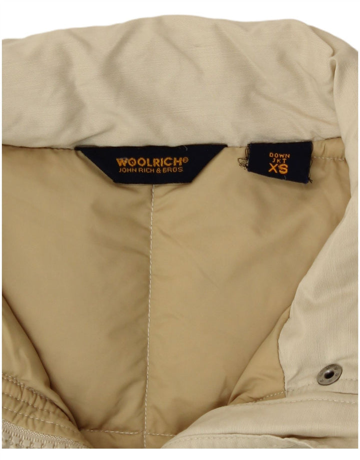 Woolrich Womens Loose Fit Padded Jacket UK 6 XS Beige Polyamide