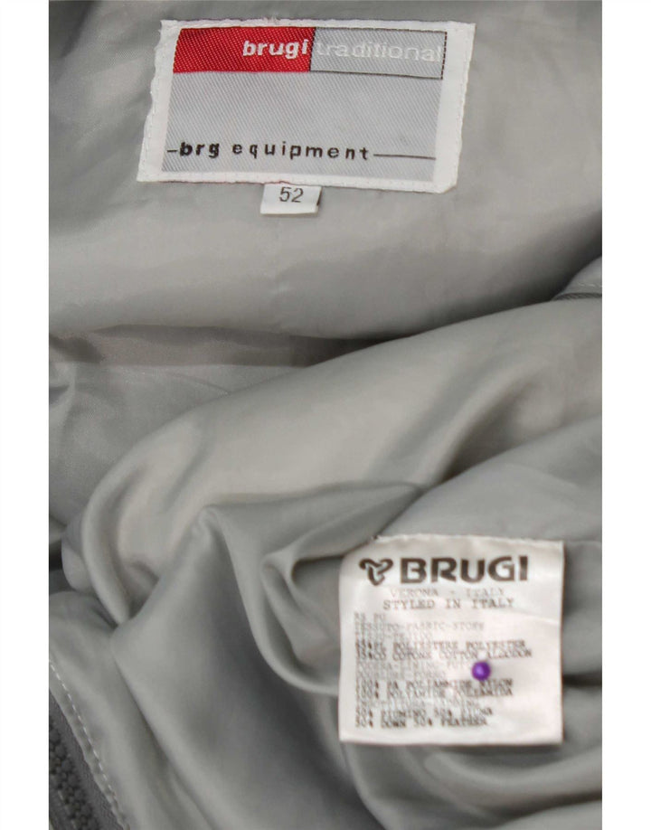 Brugi Mens Hooded Padded Jacket IT 52 XL Grey Polyester