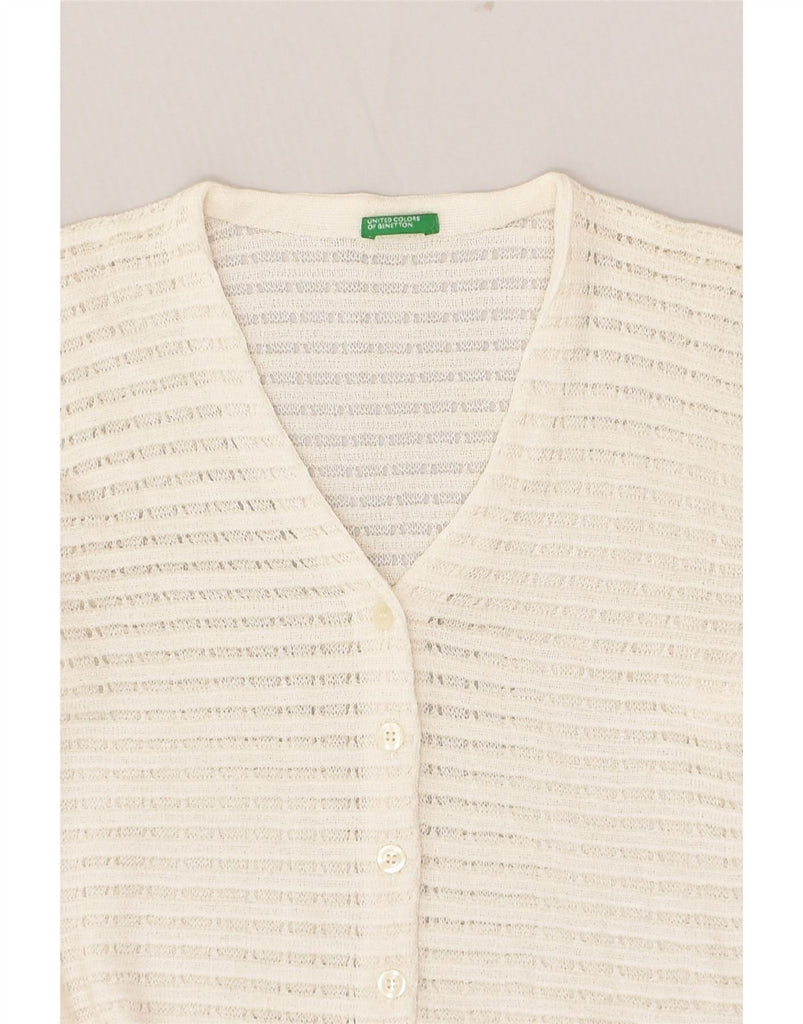 UNITED COLORS OF BENETTON Womens Cardigan Sweater UK 12 Medium White | Vintage United Colors of Benetton | Thrift | Second-Hand United Colors of Benetton | Used Clothing | Messina Hembry 