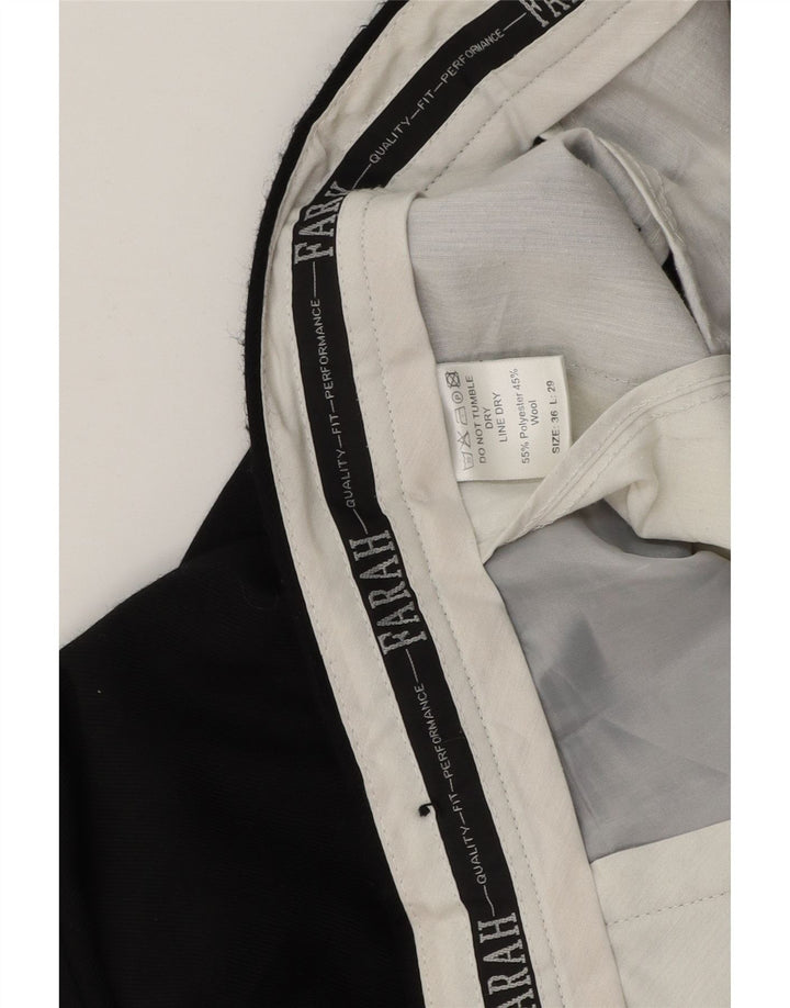 Farah Mens Straight Suit Trousers W36 L29 Black Polyester
