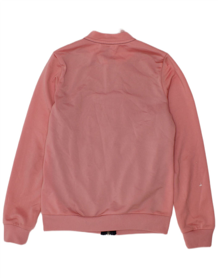 Adidas Girls Tracksuit Top Jacket 9-10 Years Pink Colourblock Polyester