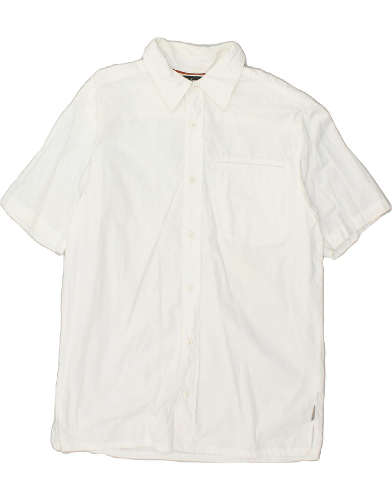 COLUMBIA Mens Short Sleeve Shirt Large White Cotton | Vintage Columbia | Thrift | Second-Hand Columbia | Used Clothing | Messina Hembry 