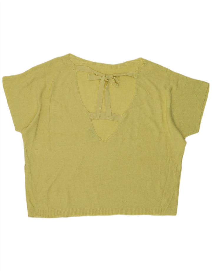 Oasis Womens Oversized Blouse Top UK 16 Large Yellow Acrylic