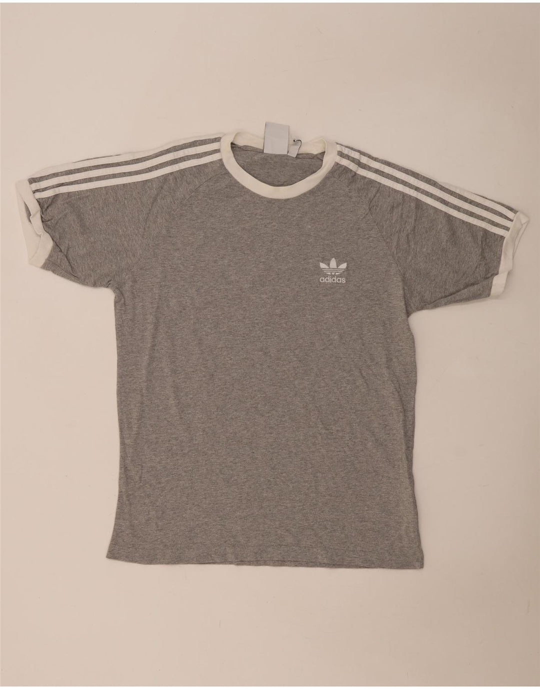 Adidas Mens T-Shirt Top Large Grey Flecked Cotton