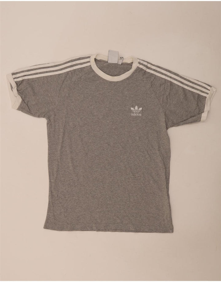 Adidas Mens T-Shirt Top Large Grey Flecked Cotton