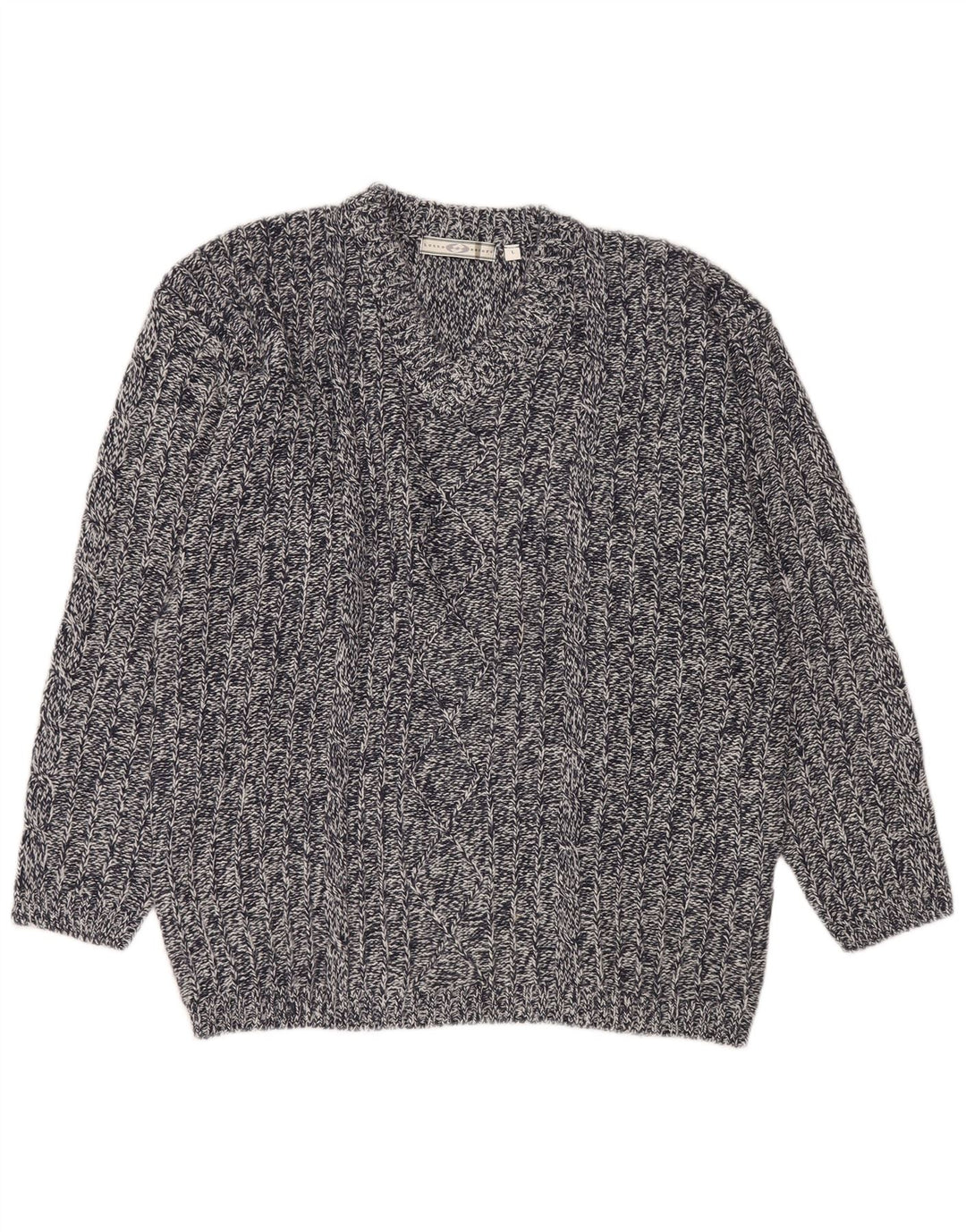 Lotto Mens V-Neck Jumper Sweater Large Navy Blue Flecked Acrylic