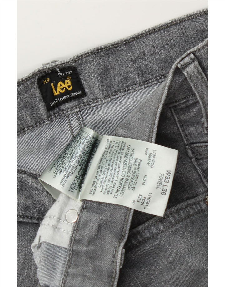 LEE Mens Powell Slim Jeans W33 L32 Grey Cotton
