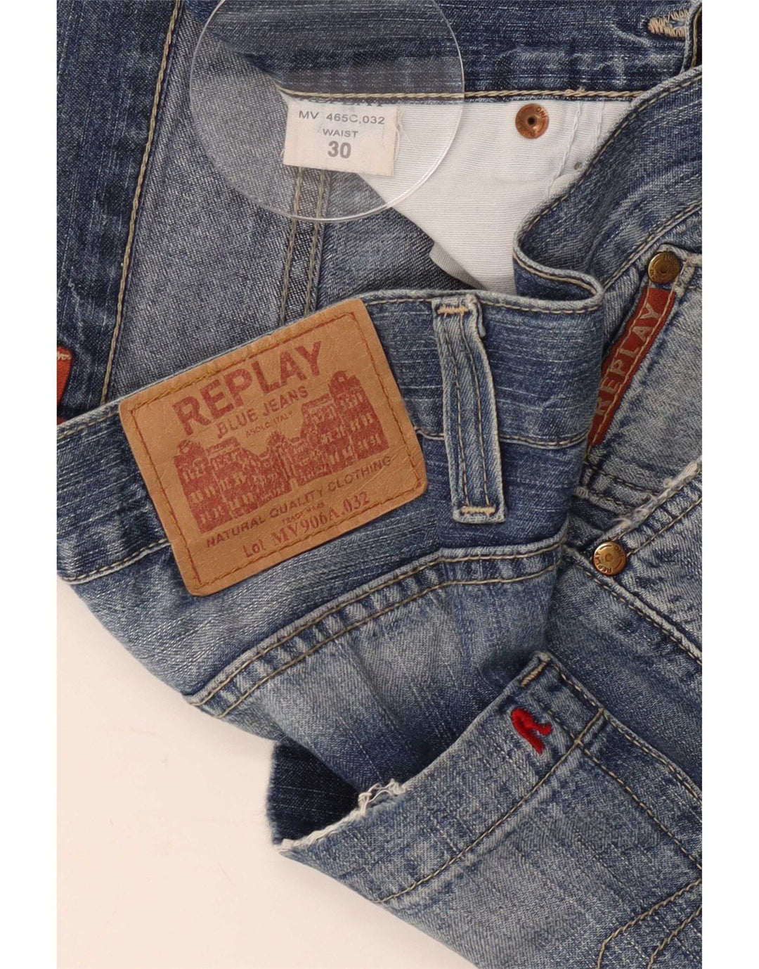 Replay Mens Straight Jeans W30 L27 Blue Cotton