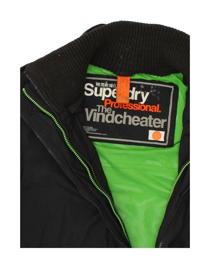 SUPERDRY Womens The Windcheater Windbreaker Jacket UK 16 Large Black Nylon Vintage Superdry and Second-Hand Superdry from Messina Hembry 
