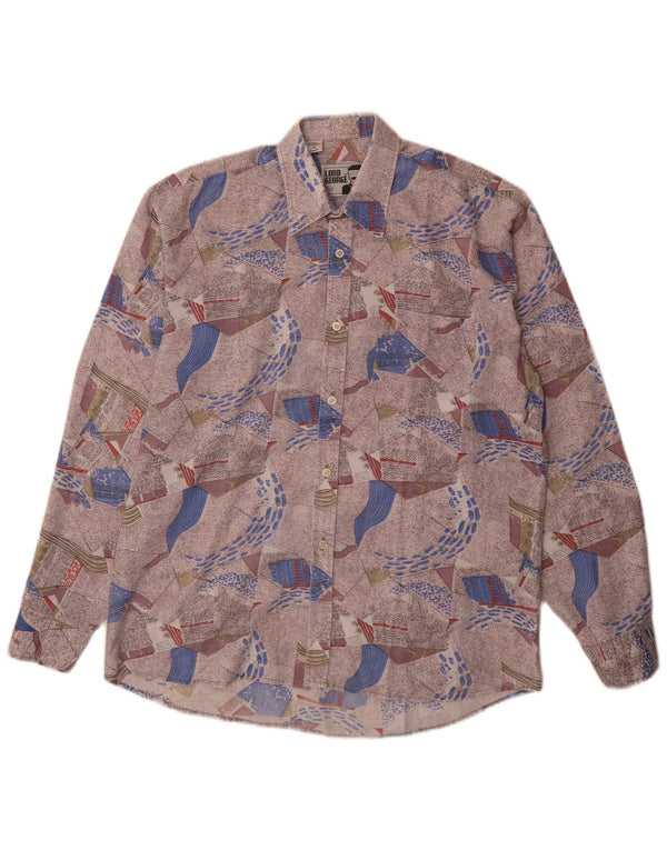 Vintage Mens Abstract Pattern Shirt Size 39/40 Medium Multicoloured