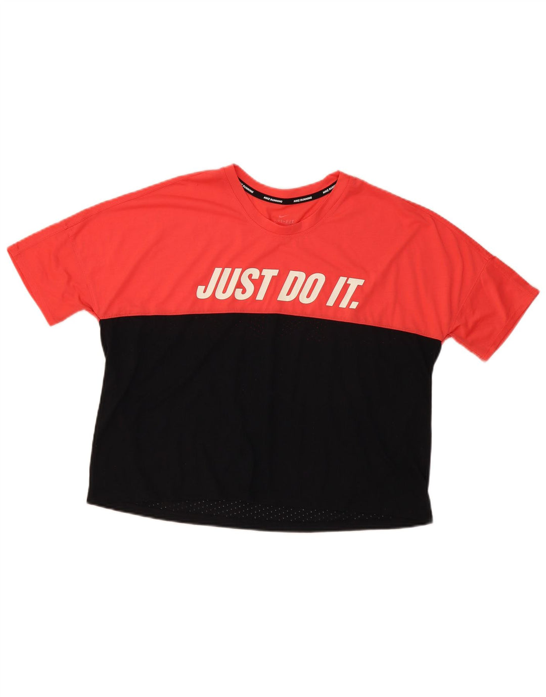 Nike Womens Oversized Graphic T-Shirt Top UK 16 Large Red Colourblock