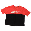 Nike Womens Oversized Graphic T-Shirt Top UK 16 Large Red Colourblock