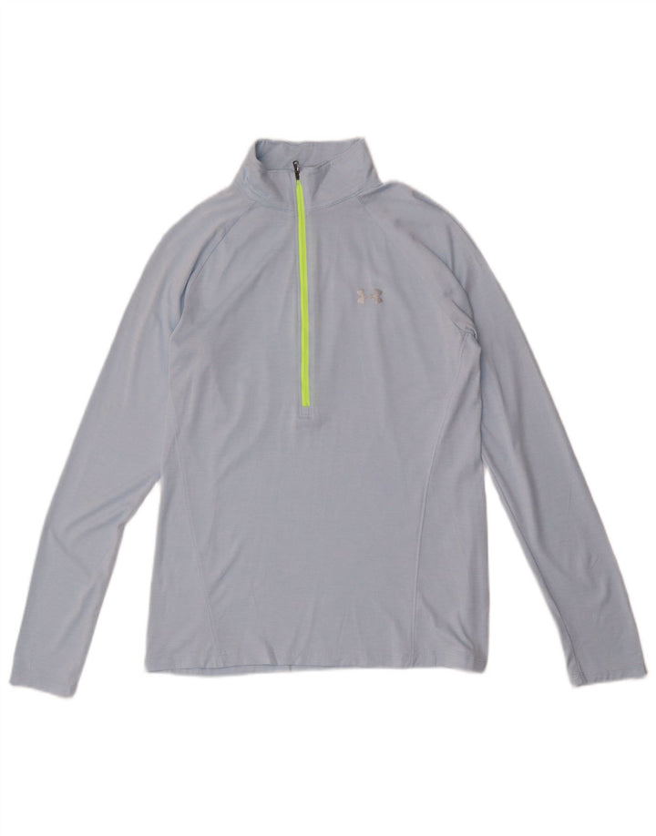 Under Armour Womens Heat Gear Pullover Tracksuit Top UK 12 Medium Blue