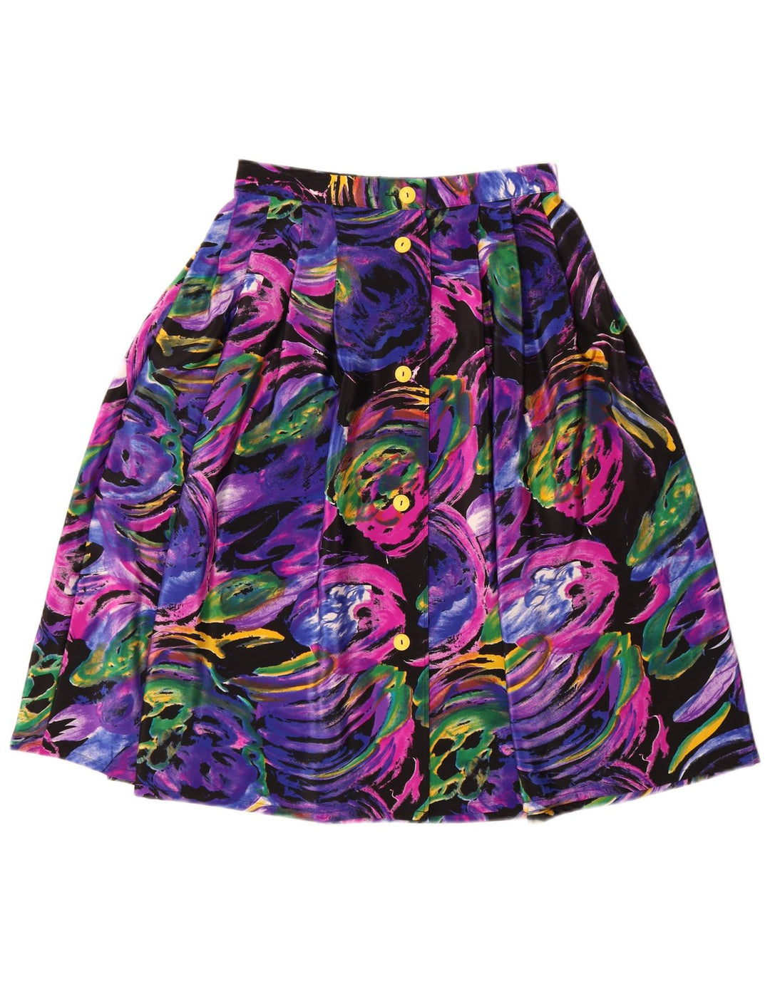 Vintage Womens Pleated Skirt W26 Small Multicoloured Floral