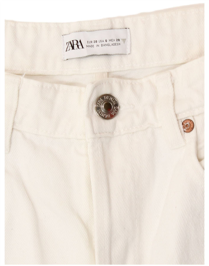 Zara Womens Straight Jeans EU 38 Small W28 L26 White Cotton