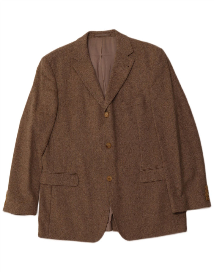 HUGO BOSS Mens Rossellini Blazer Jacket IT 52 XL Brown Herringbone