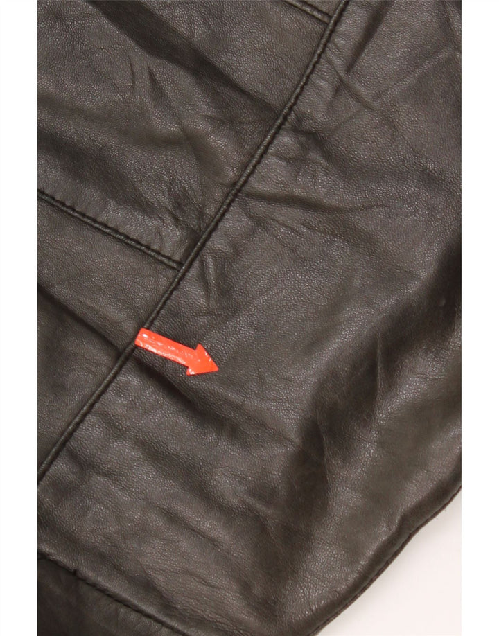 Mens Leather Jacket IT 48 Medium Black Leather