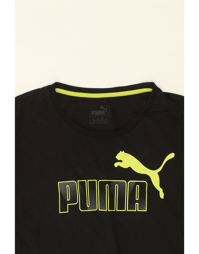 PUMA Mens Graphic T-Shirt Top Small Black Cotton | Vintage Puma | Thrift | Second-Hand Puma | Used Clothing | Messina Hembry 