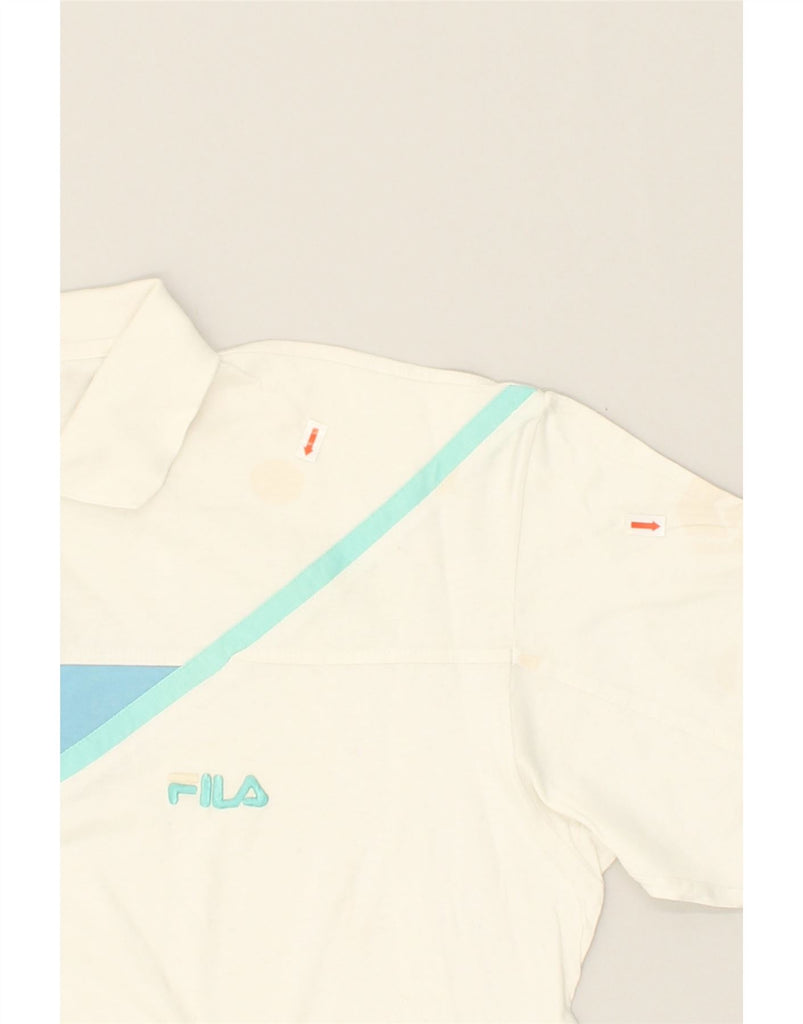 FILA Mens Polo Shirt Large White | Vintage Fila | Thrift | Second-Hand Fila | Used Clothing | Messina Hembry 