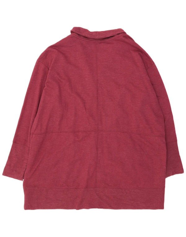 Eddie Bauer Womens Longline Oversized Cardigan Sweater UK 22 3XL Burgundy