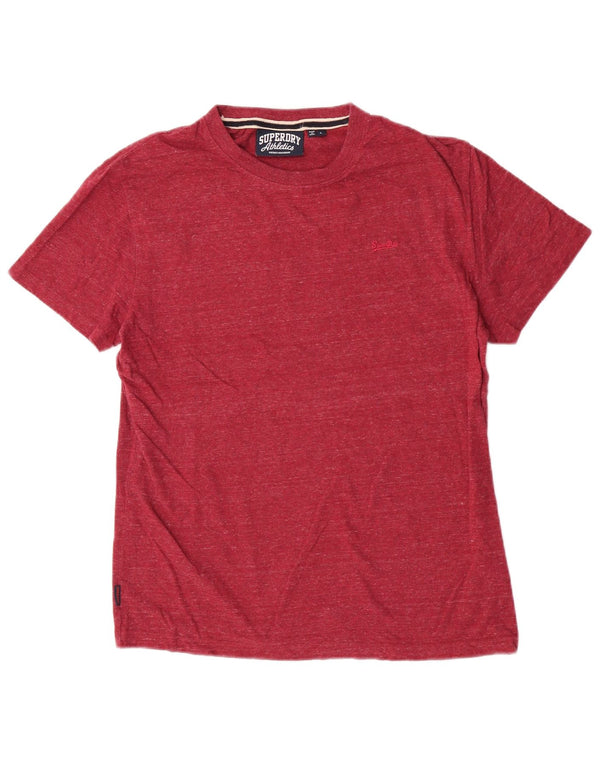 Superdry Womens T-Shirt Top UK 16 Large Red Flecked Cotton